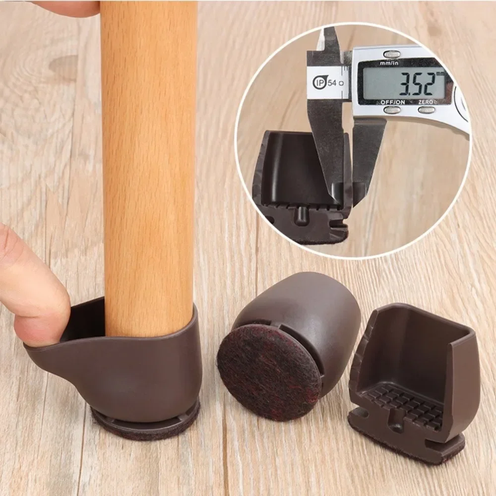 Set of 8/16 TPE Chair Leg Protectors with Felt Pads for Floor Protection and Furniture Gliding