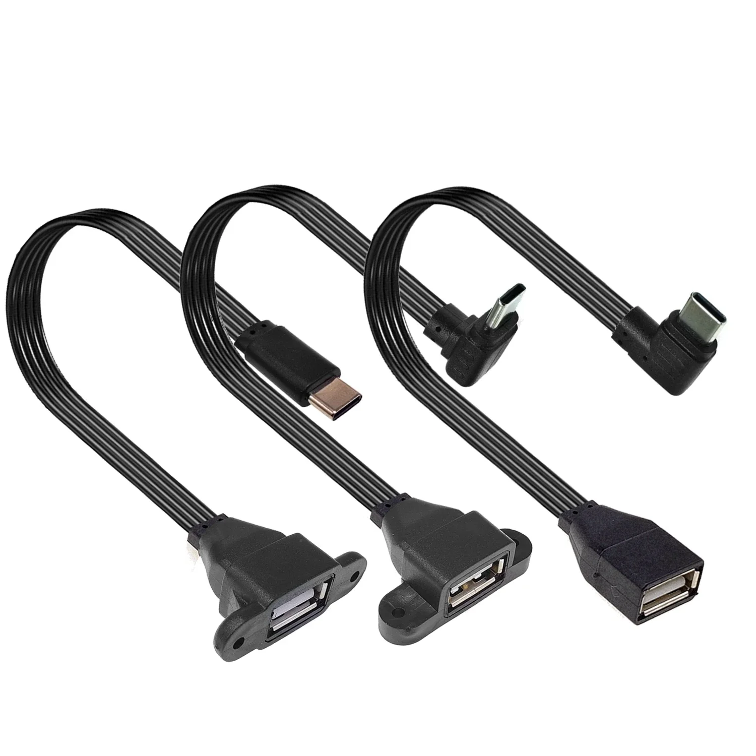 Flat C-type USB to OTG USB cable 90 degree male to 2.0 female adapter Suitable for phones and computers
