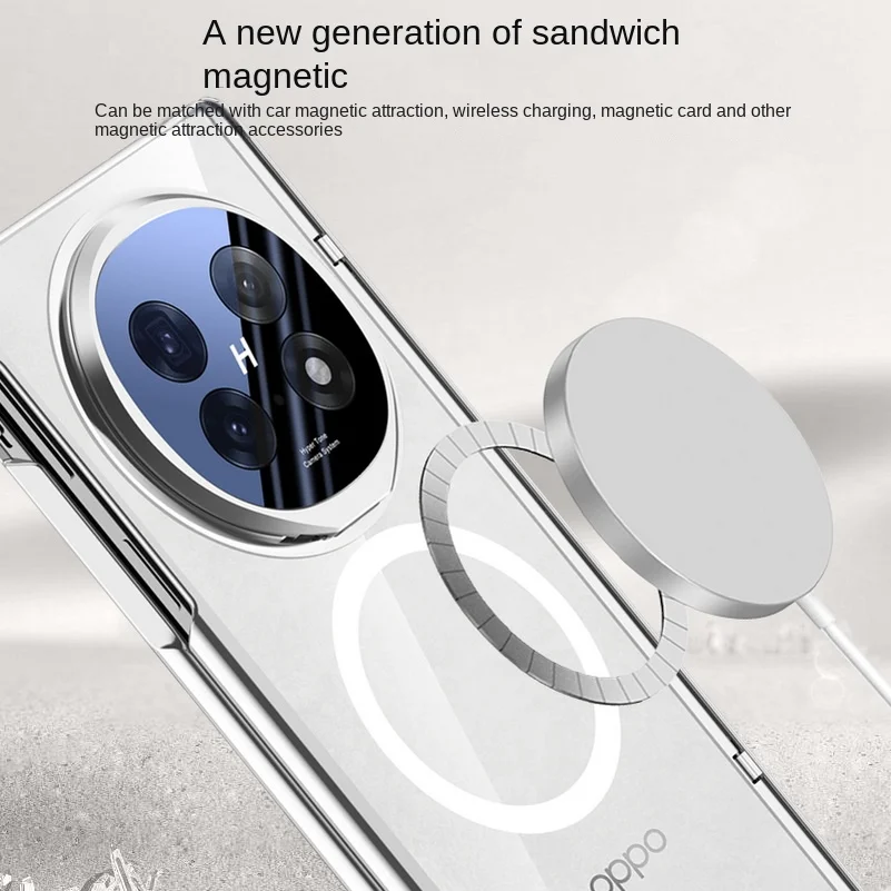 MagSafe Magnetic Privacy Screen Glass Protector with Hinged Holder Back Cover