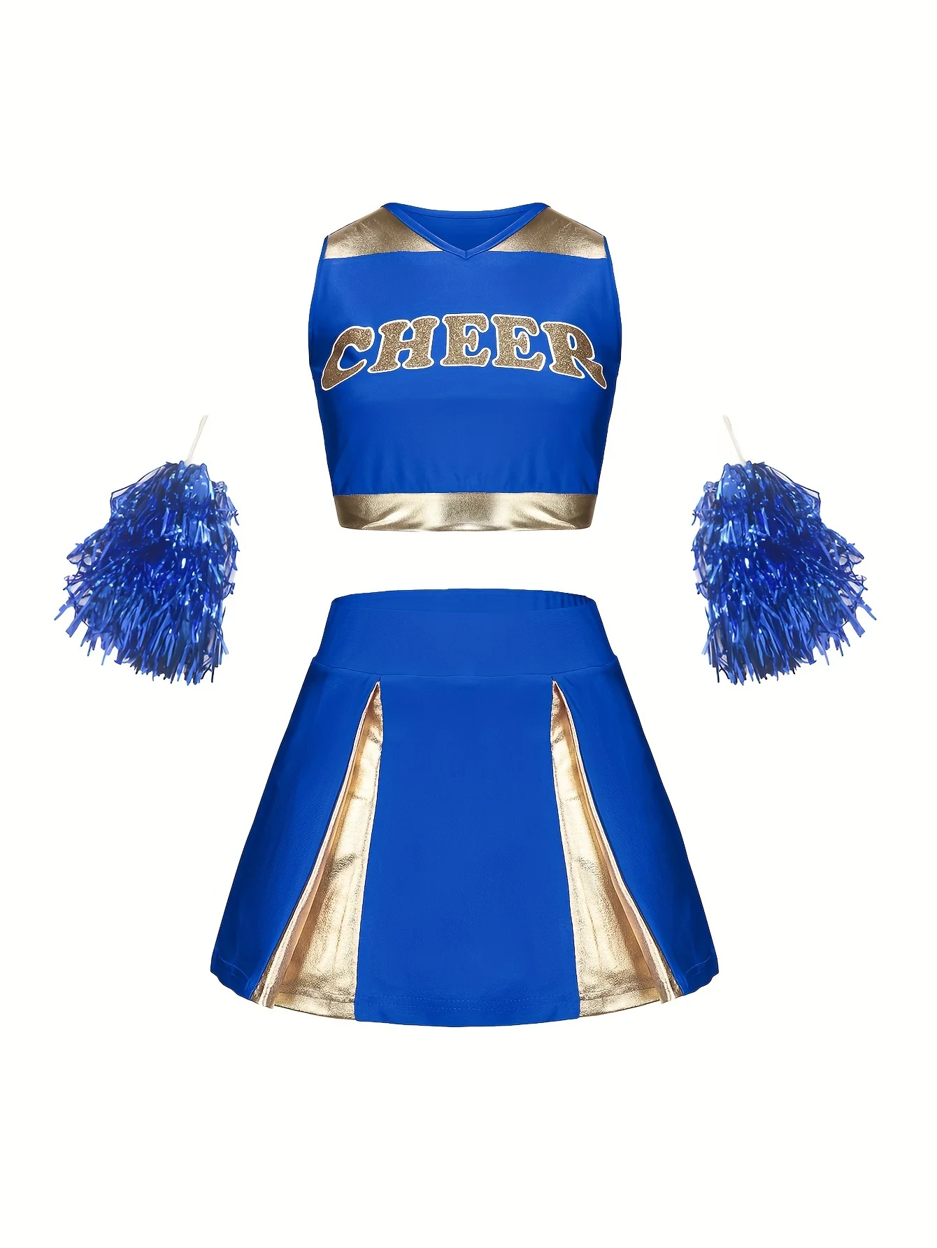 Cheerleading suit children girls cute performance clothes holiday party sportswear multi-color optional send pom poms