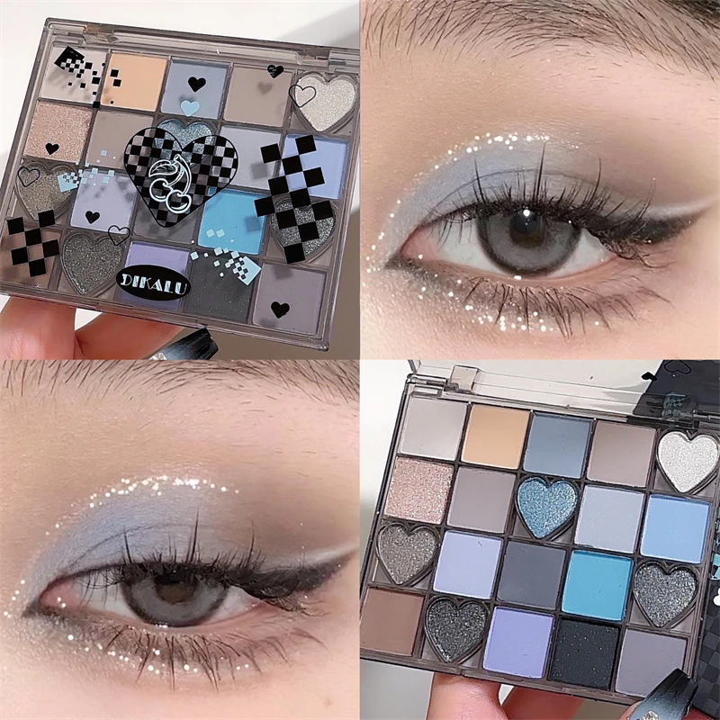 DIKALU Black Honey Eyeshadow Tray Matte Pearl Glitter Earth Multicolor Smoky Blush 2