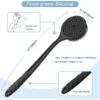 Silicone Back Scrubber,Long Handle Body Scrubber,Light&Easy-to-Hold Shower Brush for Skin Cleaning&Exfoliating with a Free Hook 2