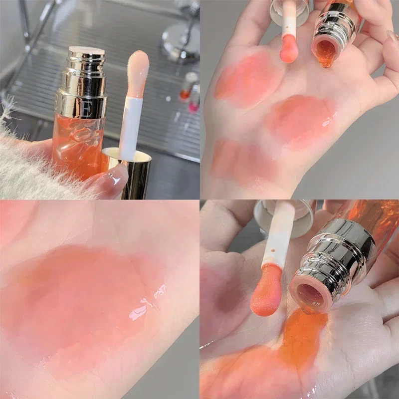 Jelly Violet Glass Lip Oil Moisturizing Transparent Plumper Lip Gloss Makeup Nutritious Liquid Lipstick Big Brush Care lip makeup,lip glaze,lip lacquer,lip tint,lip stain,lip gloss,lip oil,lip plumper