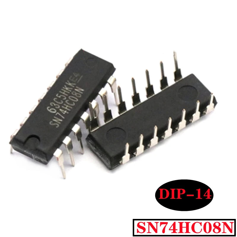 

5PCS/Lot New original SN74HC08N DIP14 straight plug four-way 2-input positive and gate logic IC