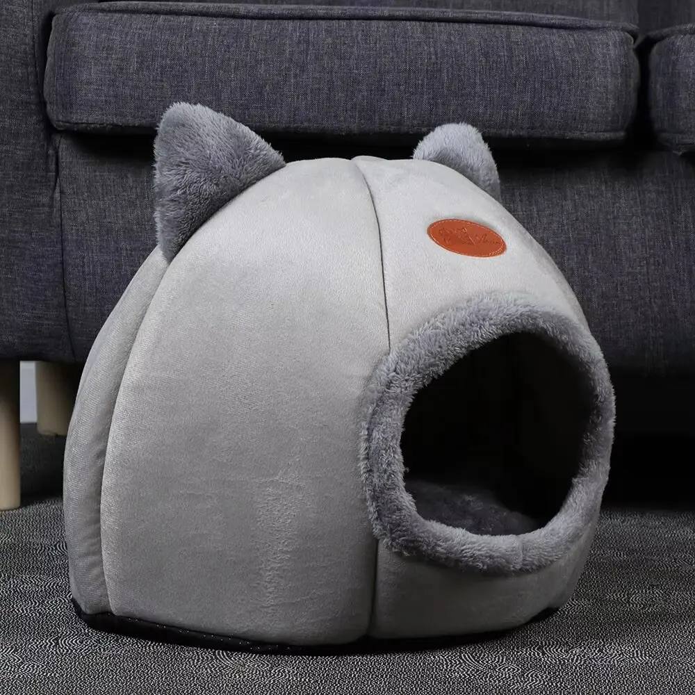 Lovely Cat Pet Dog Cat Beds Nest Soft Comfortable Semi-enclosed Nest Kennel Indoor Pet Supplies for Dog to Play Rest
