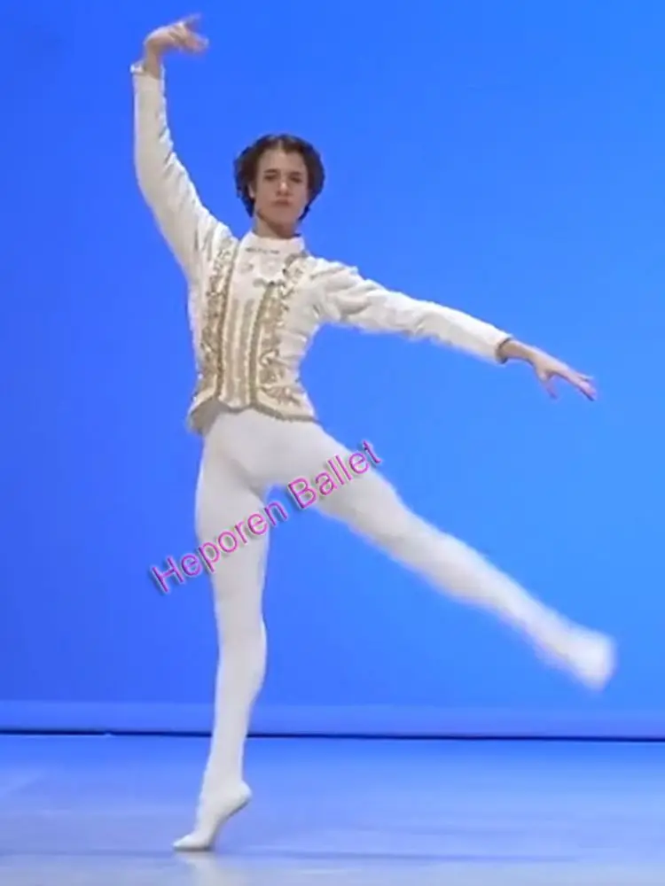 スワン-男性用のパッド入りバレットデニムジャケット,白と金のバレエ