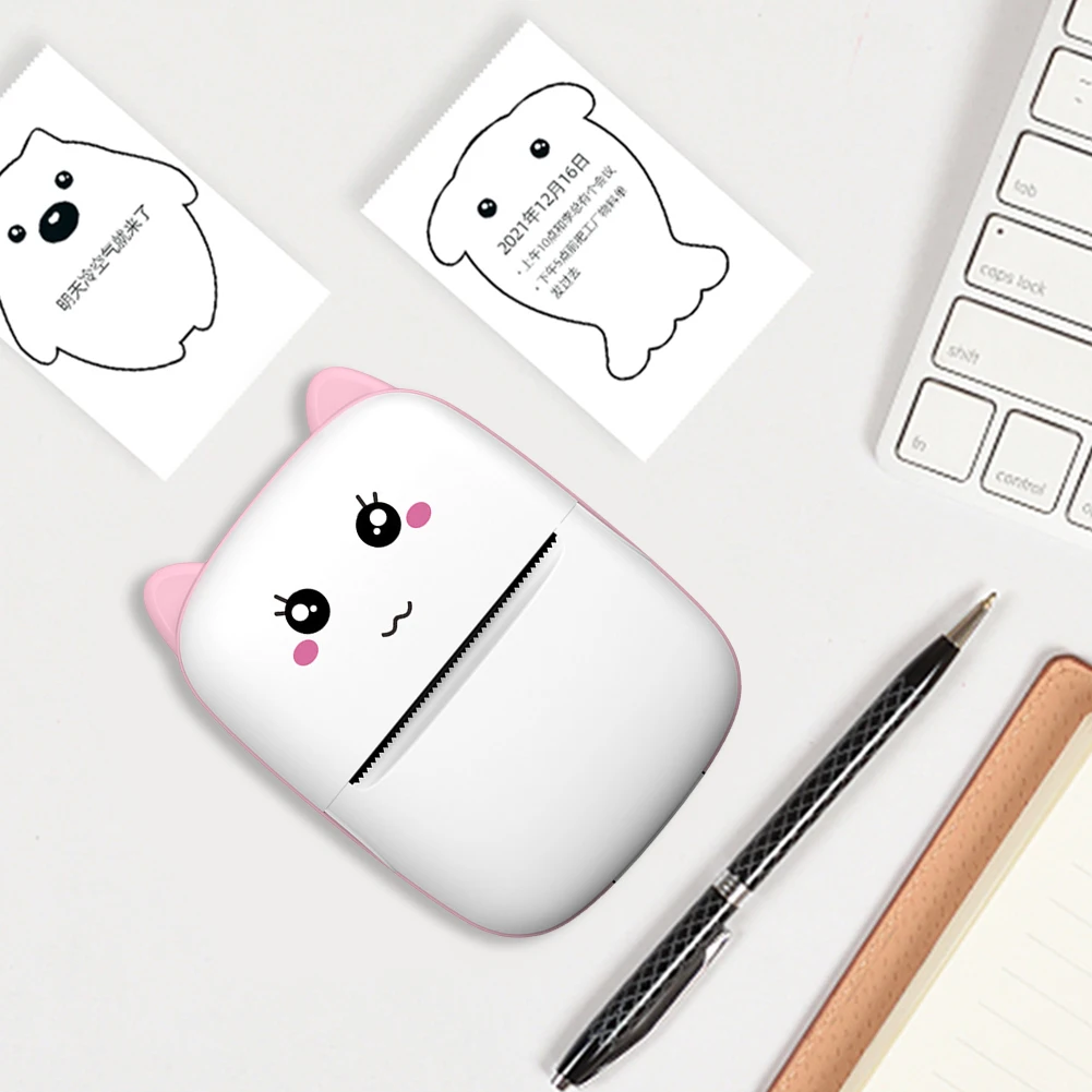 블루투스 호환 포켓 미니 프린터, 200dpi 라벨 메이커, USB 충전식, 잘못된 질문 프린터, 메모, 잘못된 질문 인쇄