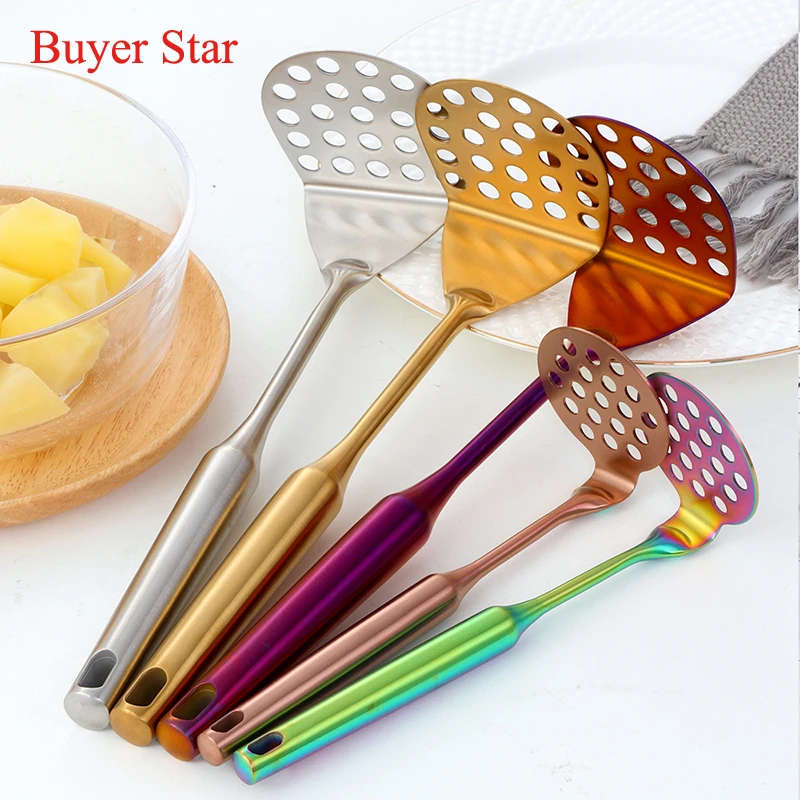 Stainless Steel Masher Pressed Potato Masher Crusher kitchen gadgets metal Rice Pusher Puree Maker cooking tools