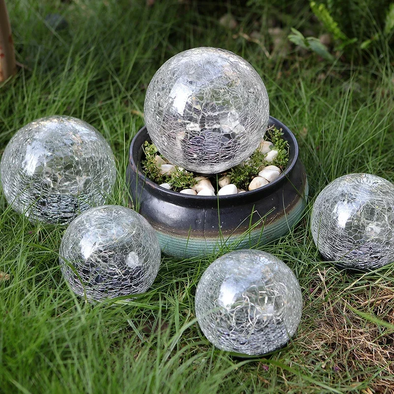 LED Solar Lawn Lights Outdoor Waterproof Cracked Glass Light For Holiday Courtyard Path Park Garden Decoration Solar Lamp