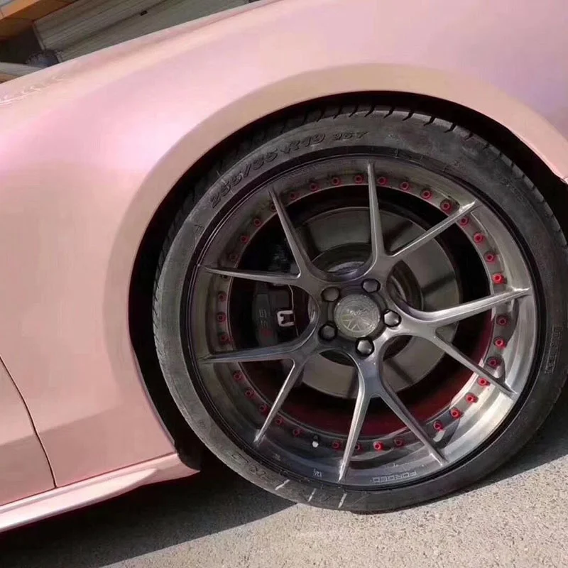 

TSAUTOP 1.52*18m Car Interior Vinyl Wrap Twins Color Candy Pink Automotive Supplies
