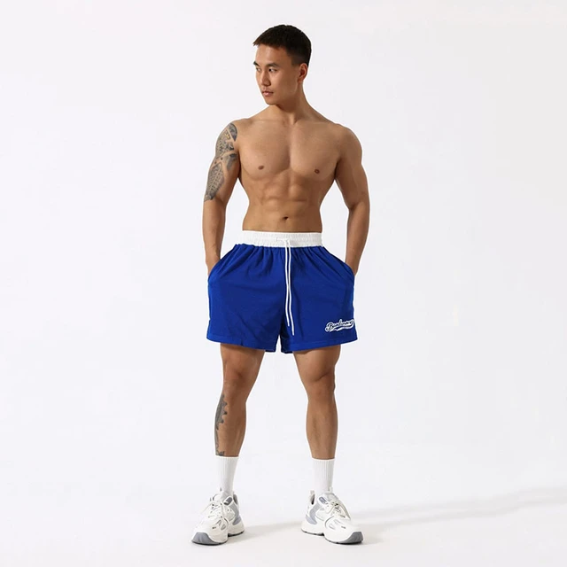 Pantalones cortos deportivos para hombre, Shorts transpirables de secado  rápido para entrenamiento, gimnasio, correr, con bolsillo y cremallera,  para verano - AliExpress