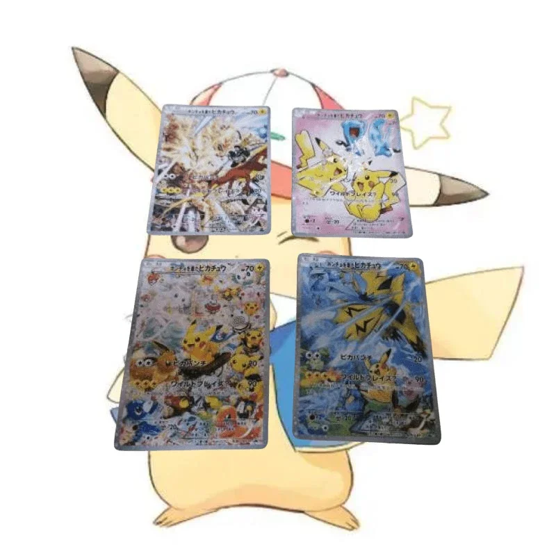 

Pokemon Kawaii Charizard Pikachu Gengar Self Made Anime Game Characters Classic Series Twinkling Stars Collection Card Gift Toy