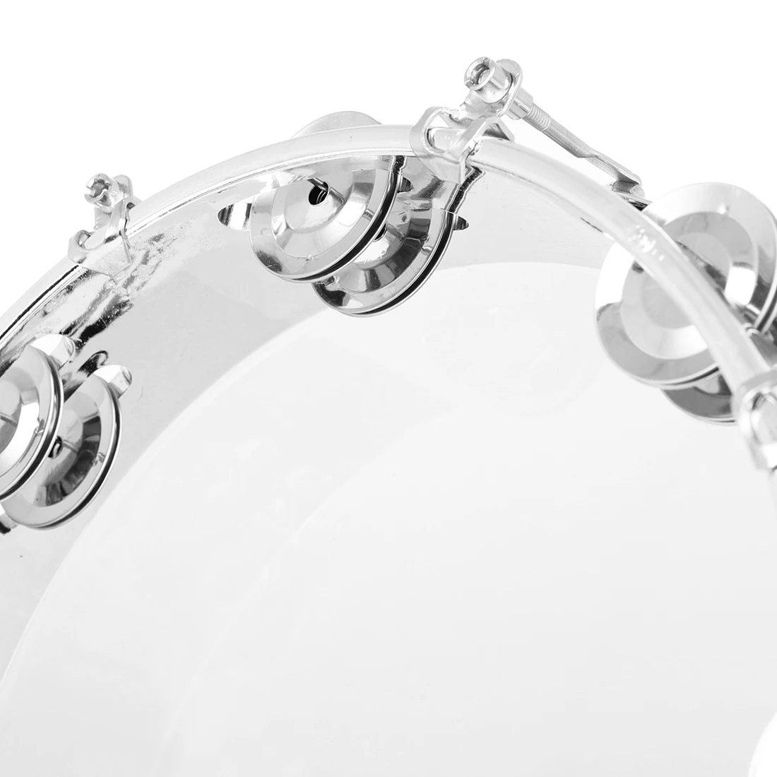 10 Inch Transparent Tambourine Double Row Jingles Bell Self-Tuning Tone Hand Drum Orff Percussion Instrument Kids Music Gift