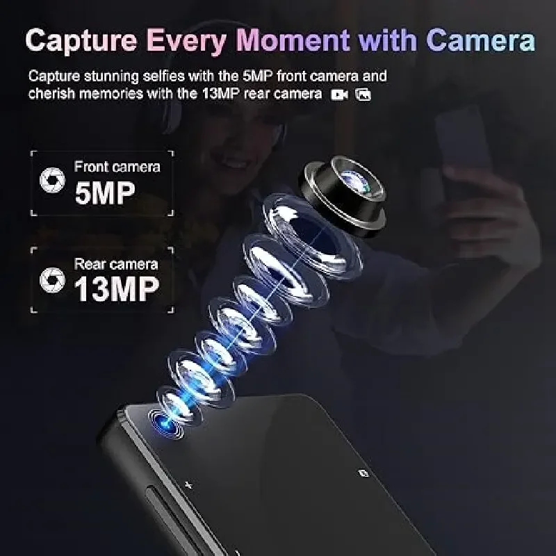 80GB MP3 player with Bluetooth and Wi Fi, Android music player with Split, Audio, Music, speaker, FM radio, e-book, up to
