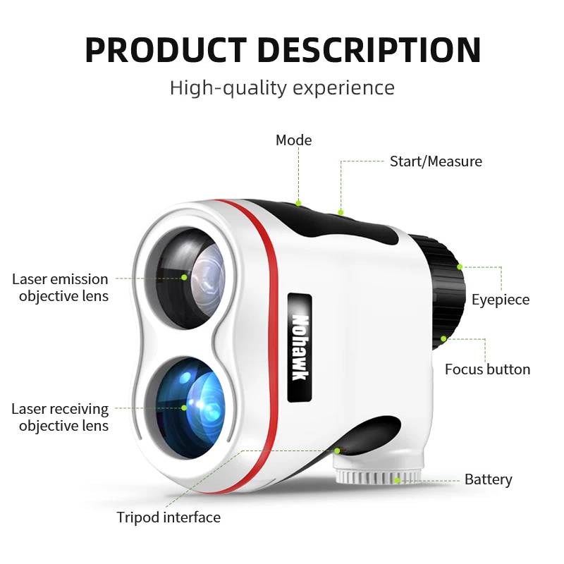 Nohawk 600/1800M  Multifunctional Laser Range Finder Hunting Telemeter for Hunting Golf Sport,Survey,Hunting Telescope