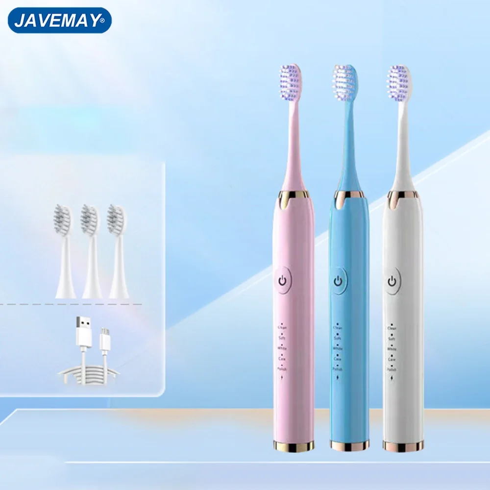 

Electric Sonic Toothbrush USB Charge Rechargeable Waterproof 5 Modes Electronic Tooth Travel Adults Teeth Whitening Dental J285