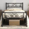 Twin Bed Frames Metal Platform Bed with Headboard and Footboard No Box Spring Needed Easy Assembly,Ground Clearance 1