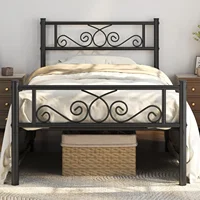 Twin Bed Frames Metal Platform Bed with Headboard and Footboard No Box Spring Needed Easy Assembly,Ground Clearance 1