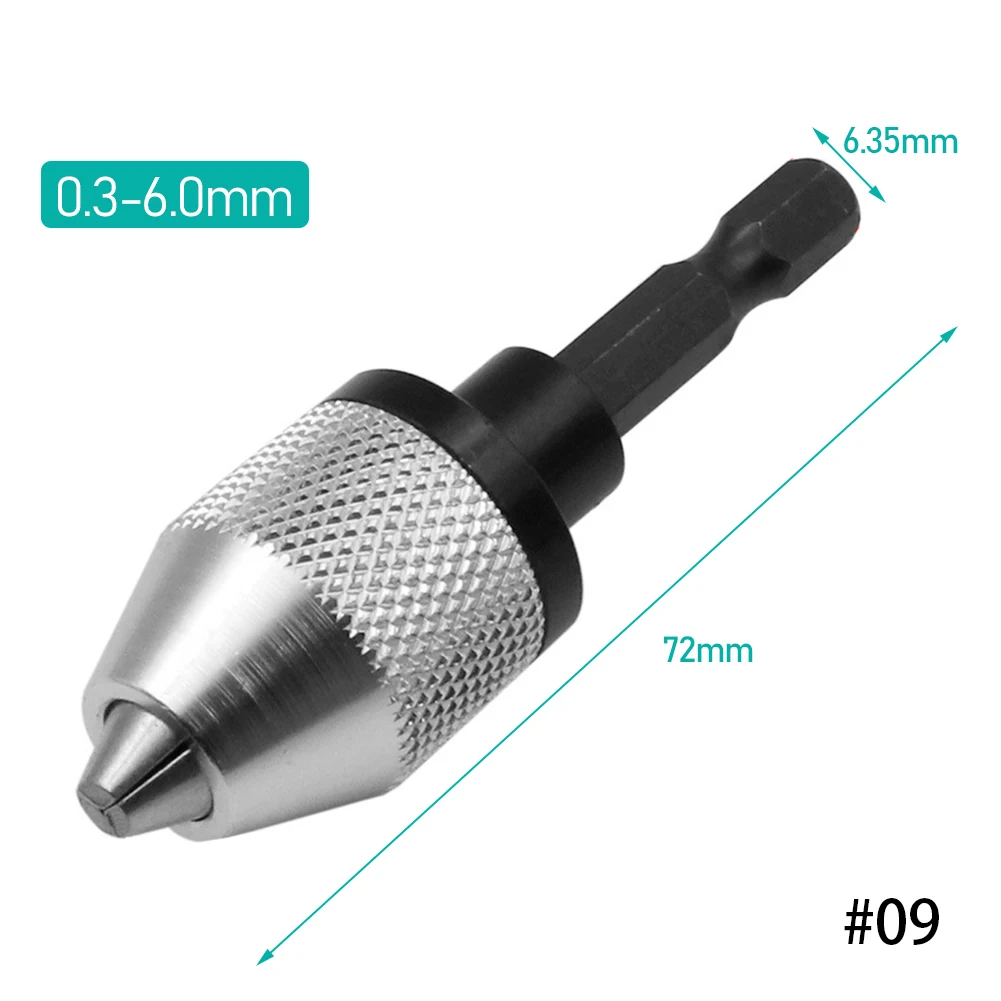 end mill Mini Keyless Drill Chuck 0.3-8mm Self-Tighten Electric Drill Bits Collet Fixture Tools 1/4" Hex Shank Quick Change Converter end mills for sale Machine Tools & Accessories