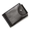 CUIKCA Slim Leather Wallet Coin Bag Money Clip Card Cases Zipper Women Men Pull Type ID Credit Holders Hasp 5