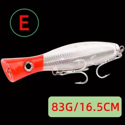Large Floating Topwater Wobbler Fishing Lure - Premium Artificial Hard Bait (E1 - 83G)