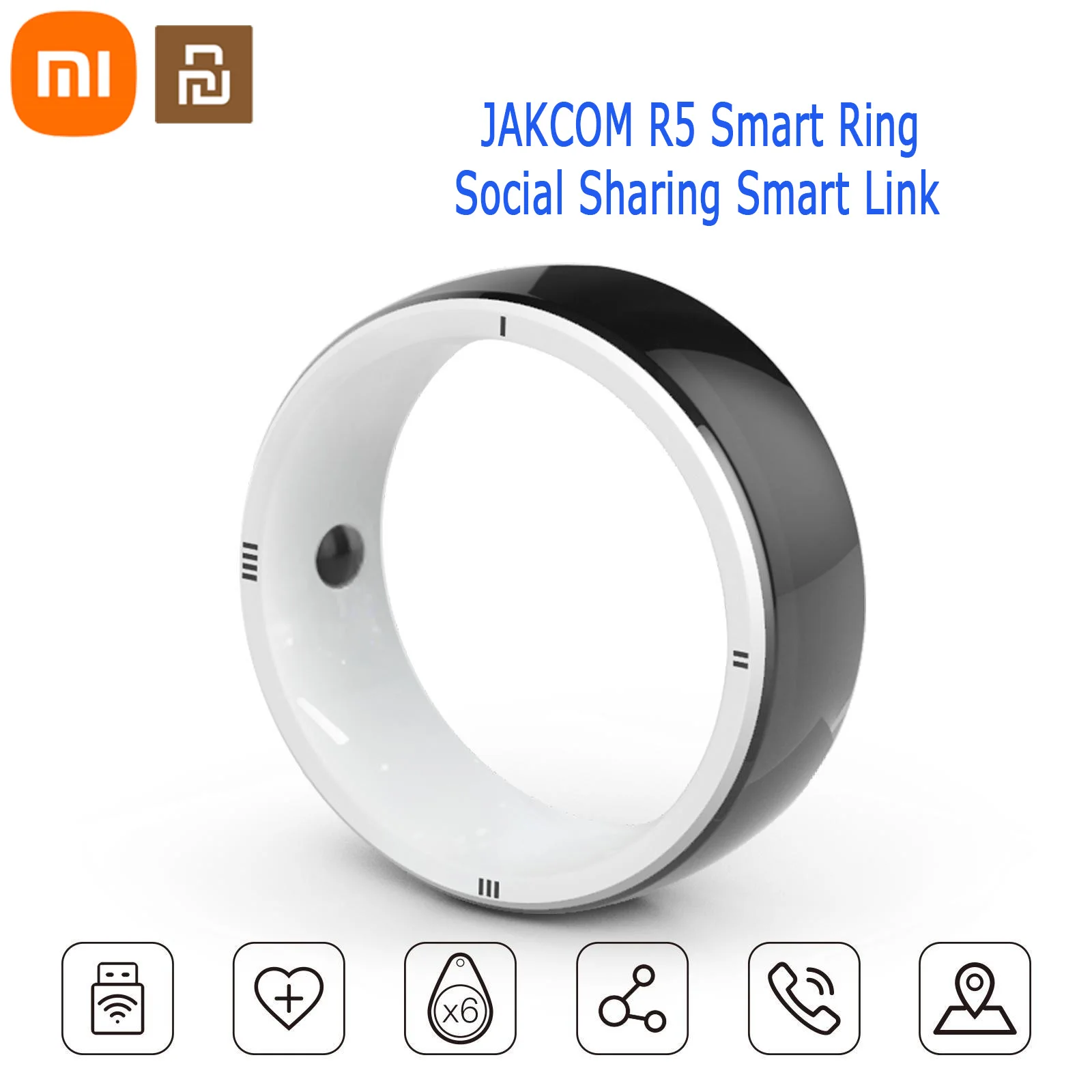 Xiaomi Youpin JAKCOM R5 Smart Ring New Men Intelligent Health Wearing Rings  GPS IC ID HID NFC RFID 6 Cards in 1 for Ios Android