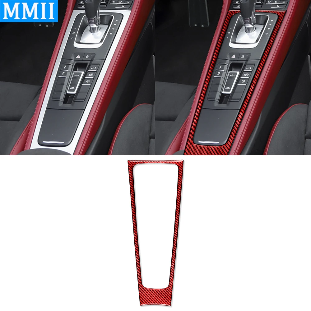 

Carbon Fiber Gear Shift Panel Border Decorative Strips Car Interior Accessories Decoration Sticker For Porsche 718 982 2016-2022