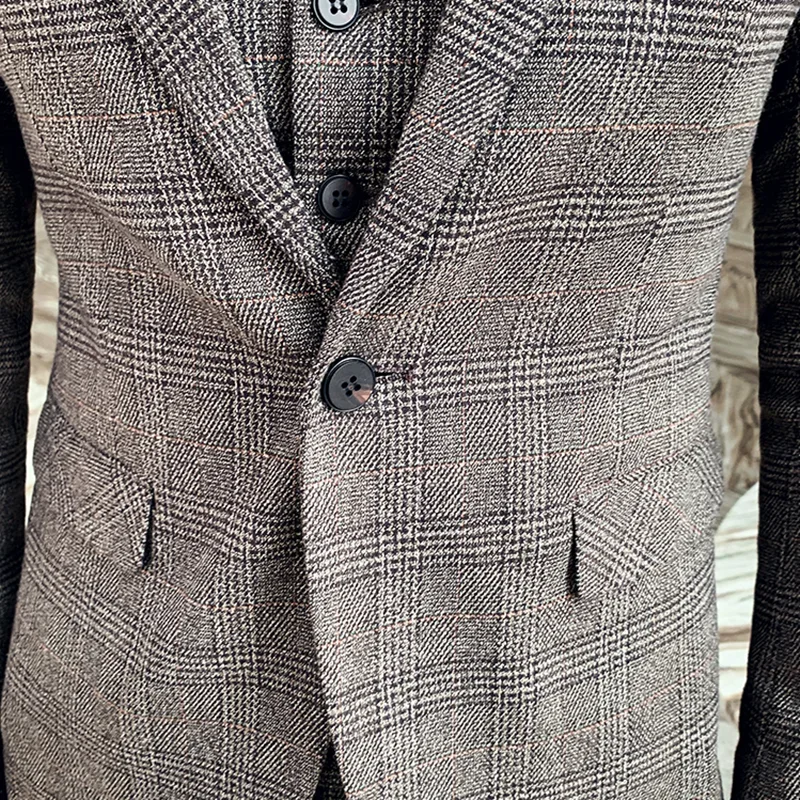 Boutique M-7XL (Blazer + Vest + Trousers) Men's Suit Fashion Business Italian Style Elegant Dress Gentleman Formal 3-piece Suit 4
