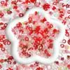 Random Mixed Sweet Red White Series Nail Charms 3D Resin Hollow Out Heart Bow Strawberry Cherry Nail Art Decorations Accessories 3