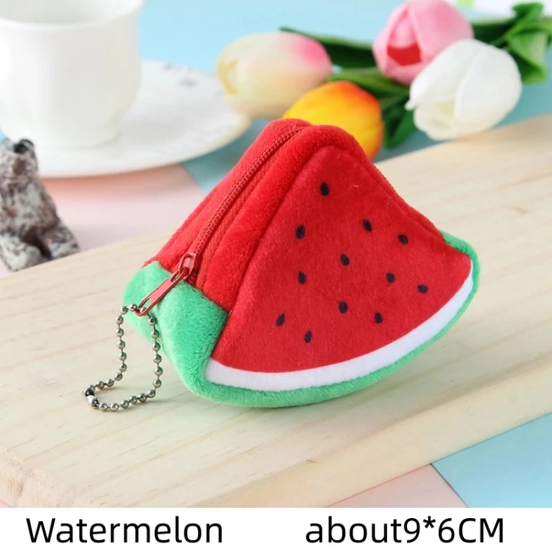 Plush Coin Purse Cartoon Fruit 10cm Triangle Coin Wallet Storage Bag Pendant Children's Gifts