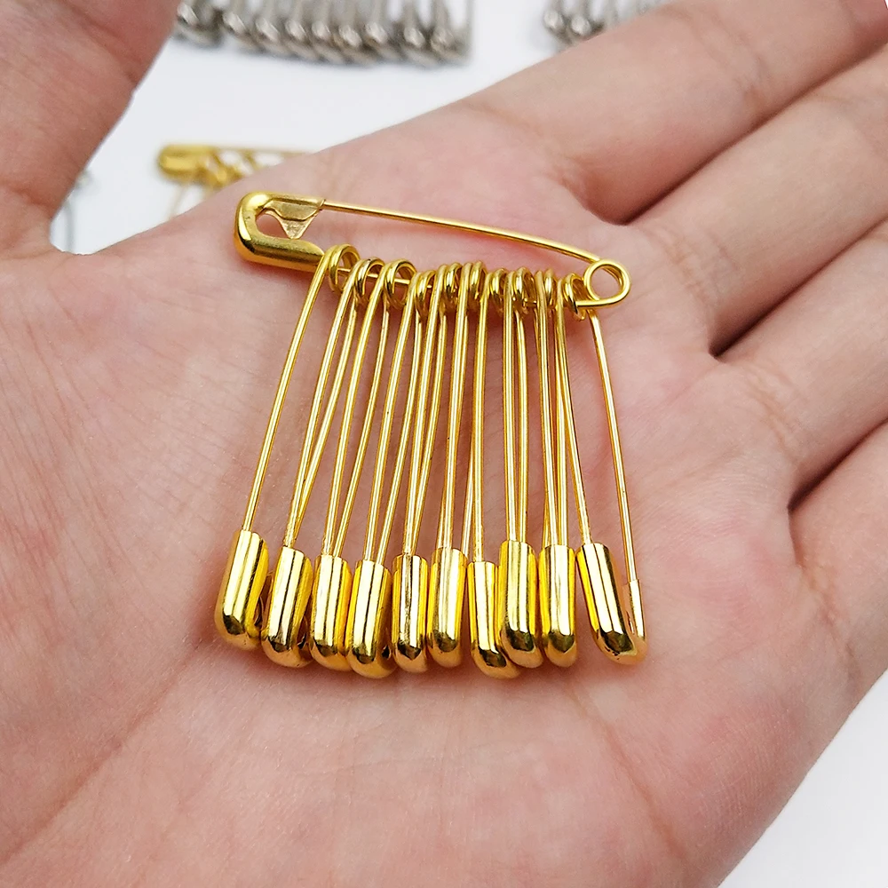 100Pcs Silver/Gold/Black Iron Safety Pins DIY Sewing Tools Accessory Large  Safety Pin Small Brooch Apparel Accessories