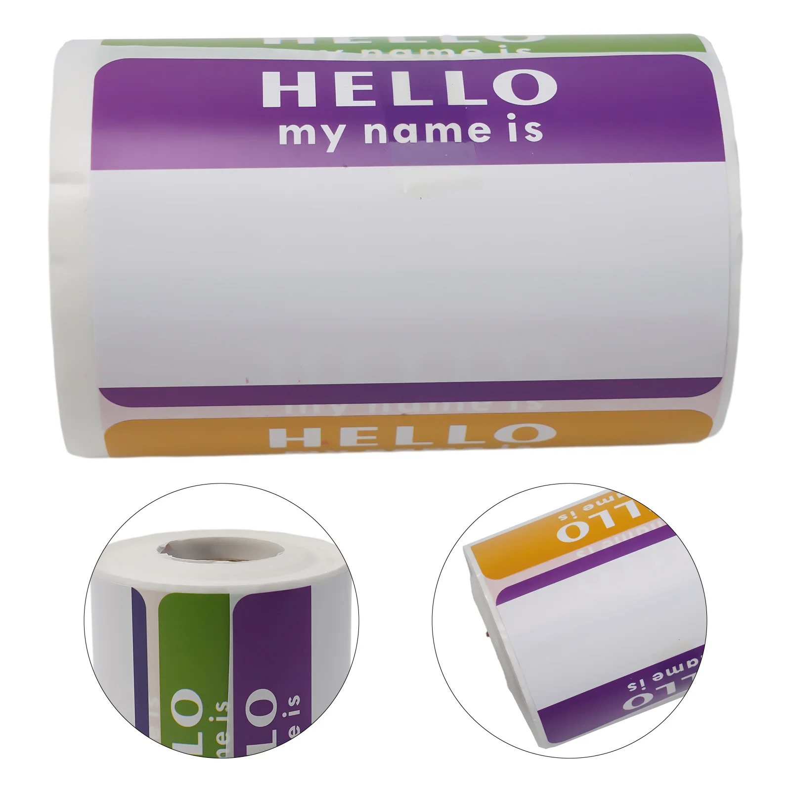 300枚 パープル Hello My Name is ステッカー - 2.3 x 4インチ Hello My Name is ネームタグステッカー 識 Hello My Name Is Badges