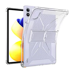Premium Protective Stand Case with Pen Slot and Airbag TPU Cover for Redmi Pad 2 Pro 2025 (Clear)