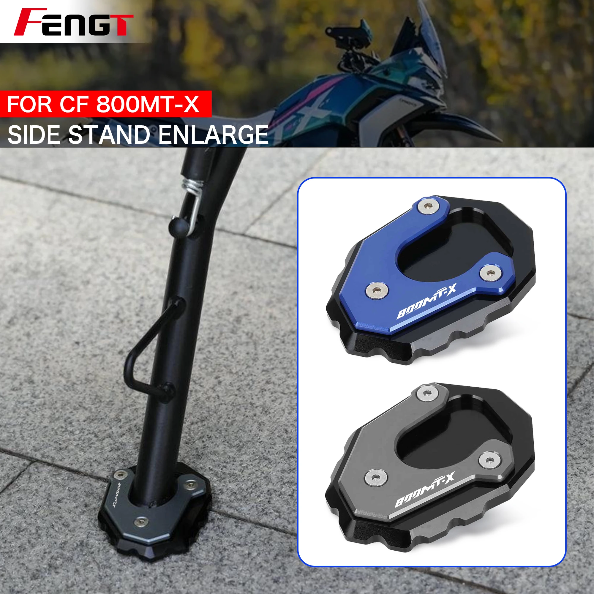 Enhanced Motorcycle CNC Kickstand Foot Extension Pad Support Plate Pedal Footrest