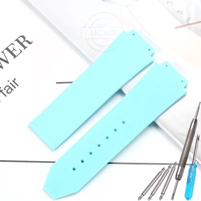 Men's Soft Silicone Sports Waterproof Watchband - 19mm x 25mm Strap, Big Bang Collection