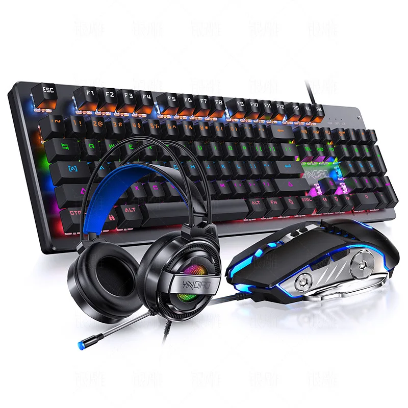 

2023 Mechanical Keyboard teclado Axis Blue Switch Retro Punk Gaming Mouse Headphone Two/Three Piece Set Cable for PC Loptap