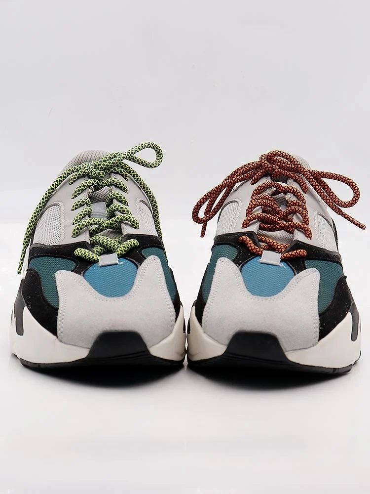 Trendy 5mm Two-tone Round Shoelaces High Top Outdoor Walking Hiking Boot String Athletic Laces Shoes Cords for Sneakers Costumes