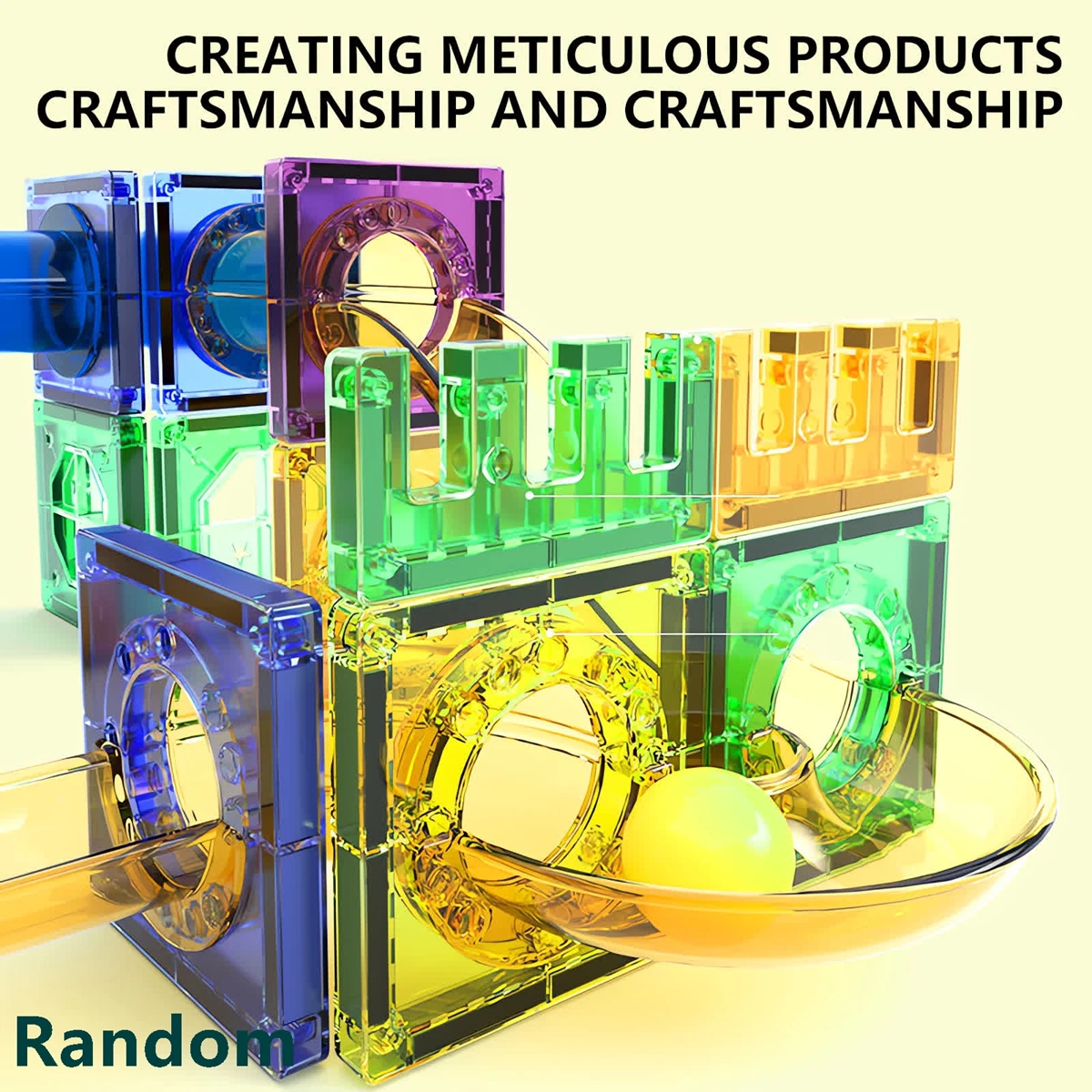Magnetic Tile Marble Runway Toy Set STEM Educational Building Blocks for Boys and Girls Aged 3+ Great Birthday Gifts Christmas