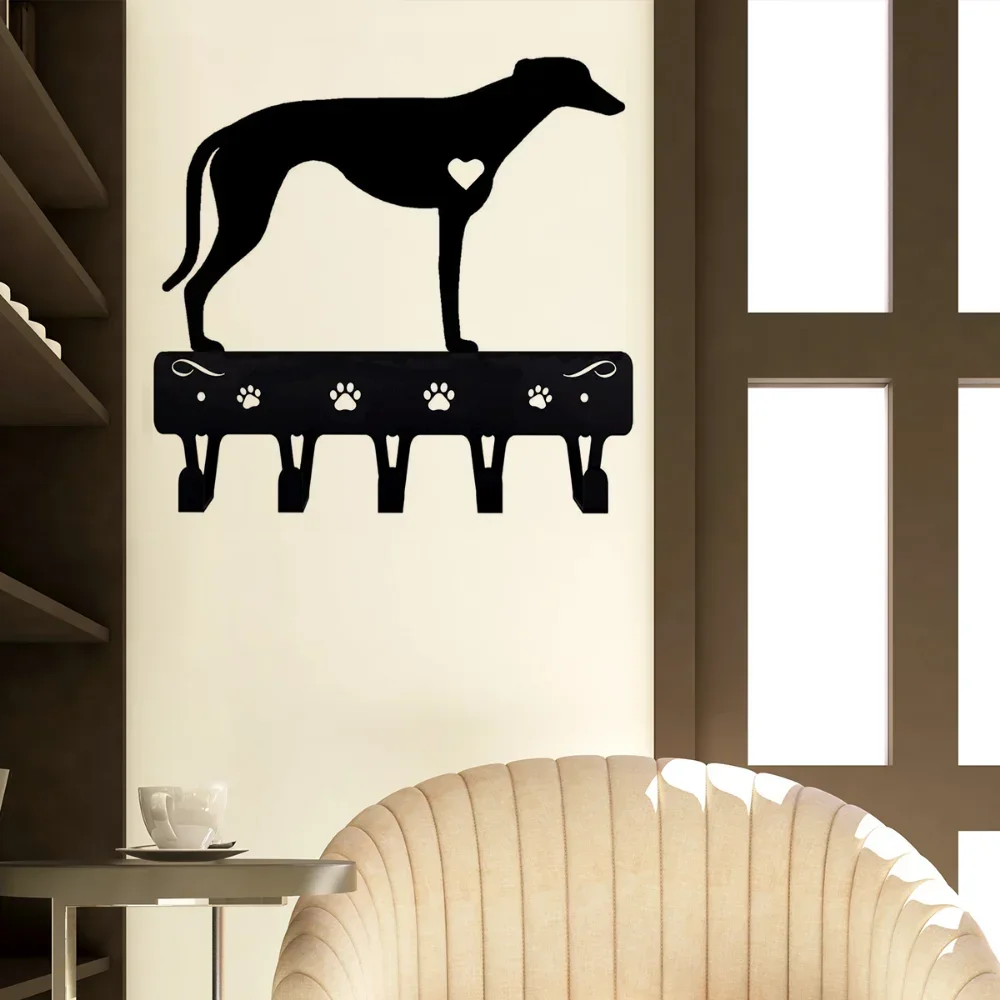 Greyhound Key Holder & Dog Leash Hanger: Decorative Iron Craft for Wall-Mounted Hooks Organizer in Home 6