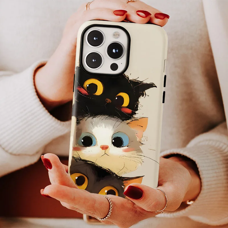Cartoon Cat 2-in-1 Film Shell Cover Case