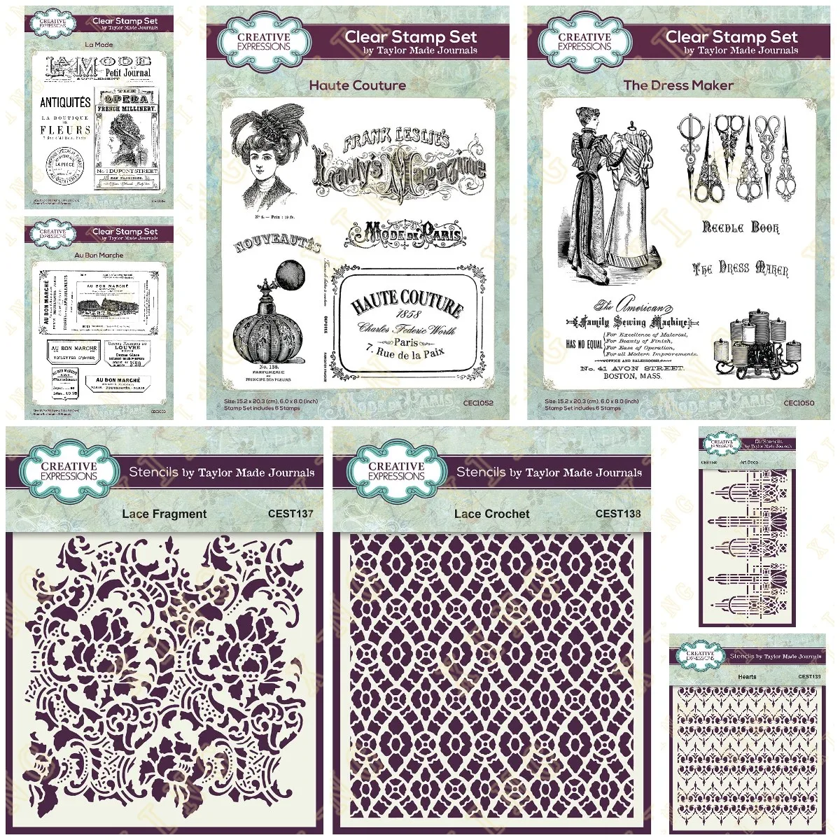 

Haute Couture Au Bon Marche 2023 New Metal Cutting Dies Clear Stamps Stencil for Scrapbook Diary Decoration Embossing Template