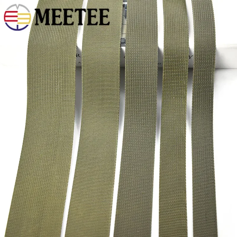 10M 20-50mm ArmyGreen Nylon Webbing Tape For Sewing Bag Strap Belt Ribbon Band Backpack Decor Binding DIY Garment Accessories