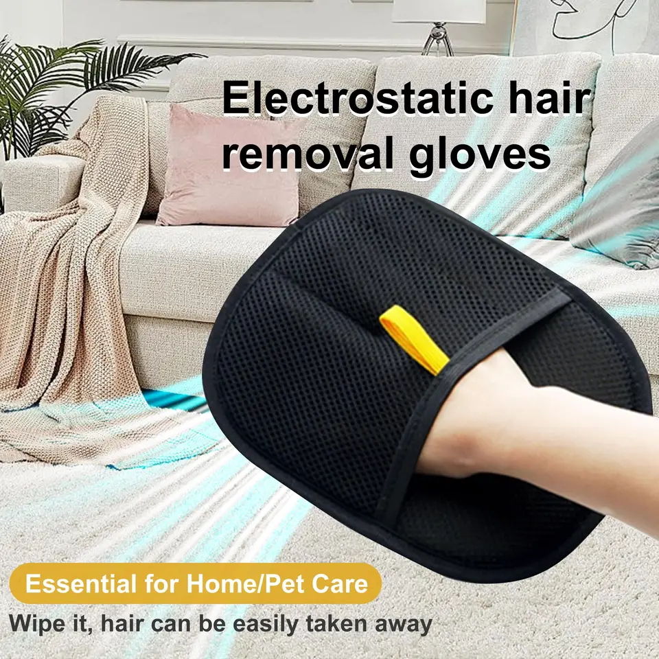 Pet Remover Brushing Gloves – Remove Fur From Clothing, Furniture, Car Seats, Bedding & Uphstery Lint Hair Grooming_voghion.com
