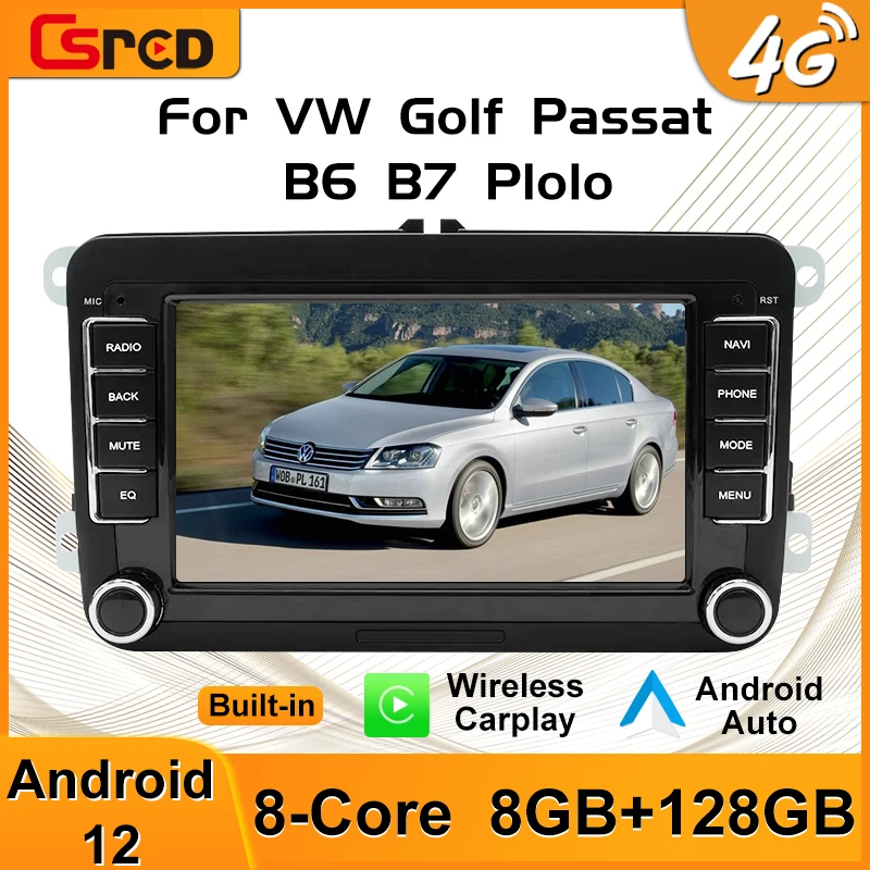 Csred 4G Sim Android 12 Autoradio Per Volkswagen Vw Passat Touran Tiguan Seat Jetta Golf Car Multimedia Player Navigazione Gps
