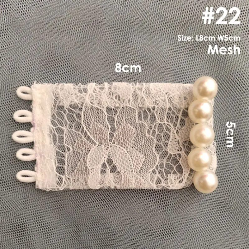 Lace Pearl Button Block Dress Back Extender Bridal Dresses Size Modification Elastic Ribbons DIY Wedding Gown Replacement Parts