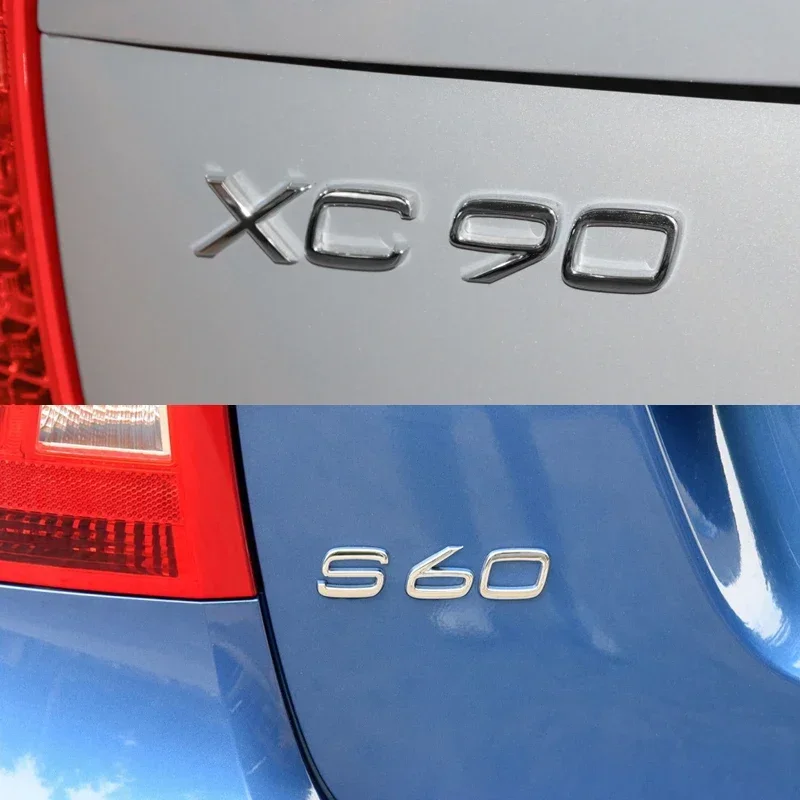 3D ABS 후면 트렁크 글자 로고 엠블럼 배지 스티커, 볼보 C30 V40 V60 V90 S40 S60 S80 S90 S80 XC40 XC60 XC90 액세서리