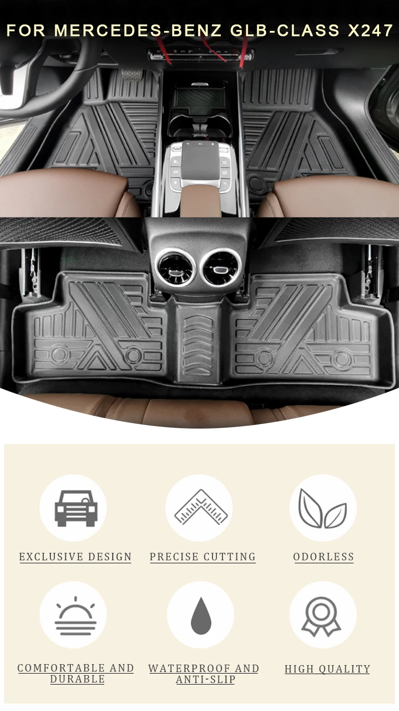 For Mercedes Benz GLB Class X247 2019 2022 Car Floor Mats All Weather