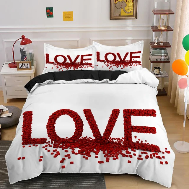 Lover Couple Bed Duvet Cover Set 