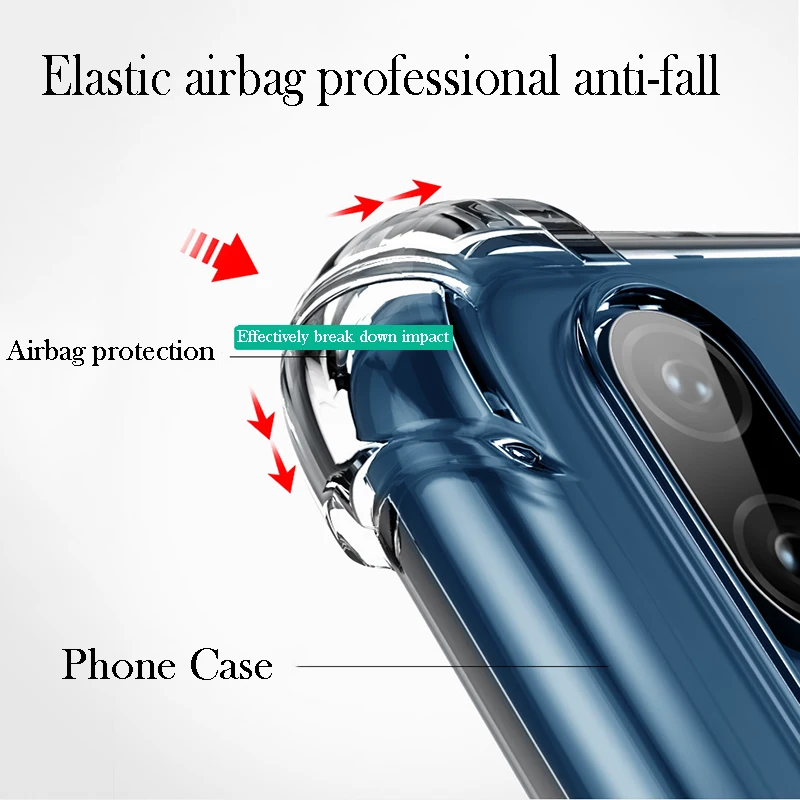 Crystal Clear 360° Airbag Soft TPU Silicone Protective Case Cover