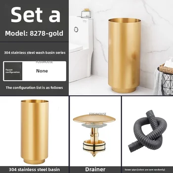 304 สแตนเลสสตีลรอบคอลัมน์อ่างล้างหน้าแบบบูรณาการชั้นยืนสวนกลางแจ้งอ่างล้างหน้า Luxury Bar โรงแรมห้องน้ําอ่างล้างจาน w 18